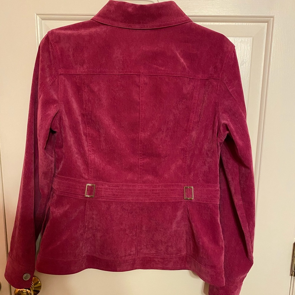 Magenta Faux Brushed Corduroy Blazer
